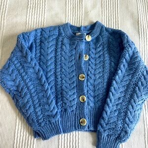 H&M cable knit blue sweater. Cardigan.Size XS.